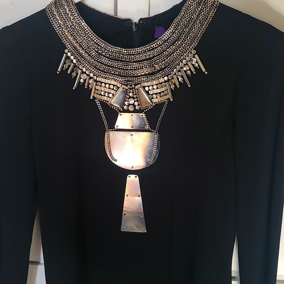 PURPUL LABEL NWOT Runway collection💜  jeweled necklace inlaid in SILVER metal - Picture 5 of 12